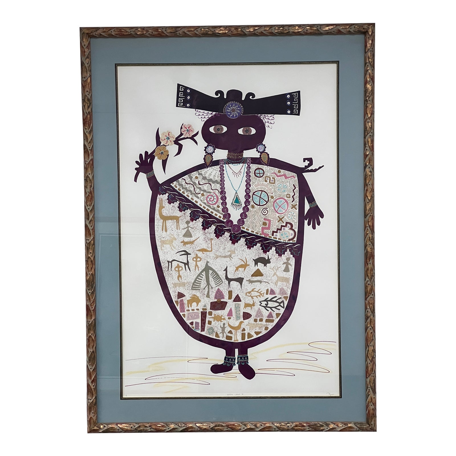 raya-happy-lady-ii-custom-framed-original-artwork-8164 - Design Plus ...