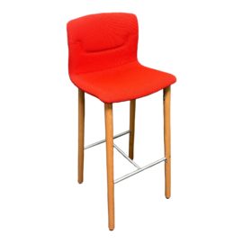 NEW Gordon International Favaretto & Partners Red 'Slot' Upholstered Bar Stool. Original Price: $827