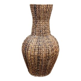 Contemporary Woven Wicker Tall Vase