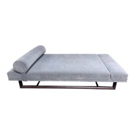 Bright Chair Elana Daybed in Steel Blue Velvet. Original Price: $11,800