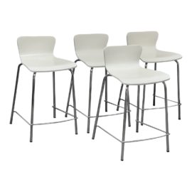 Crate & Barrel Felix White Counter Stools, Set of Four. Original Price: $960
