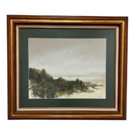 Larry Miller (B.1932) Seaside Acrylic on Canvas Painting