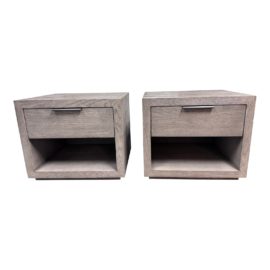 Restoration Hardware Van Thiels Machinto Open Nightstands, a Pair. Original Price: $2,660