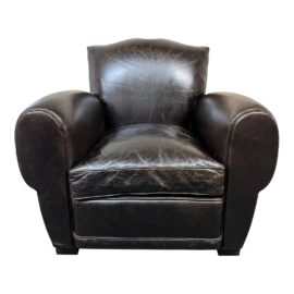 Restoration Hardware Moustache Leather Club Chair