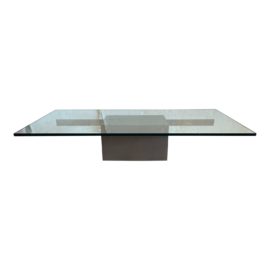 Roche Bobois Nippon Modern Concrete + Glass Coffee Table. Original Price: $2,475