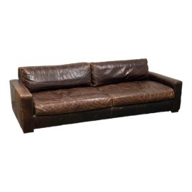 Restoration Hardware Maxwell Lux Leather Sofa. Original Price: $8,400