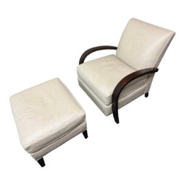 Room & Board Sloan Leather Chair + Ottoman. Original Price: $1,299