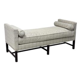 Kristin Drohan Interors Grey/Green Houndstooth Bench. Original Price: $2,330