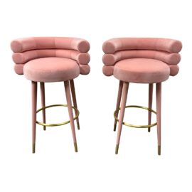 NEW Royal Stranger Marshmallow Bar Stools, a Pair. Original Price: $8,104