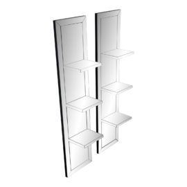 Horchow Mirrored Shelf Wall Panels, a Pair. Original Price: $970