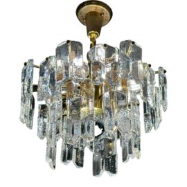 J T Kalmar Ice Glass 12 Light Chandelier. Original Price: $9,500