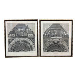 Vatican Loggia Bay Elevation Etchings by Giovanni Ottaviani, a Pair