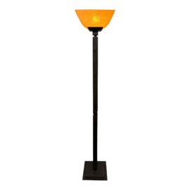 Contemporary Metal + Glass Torchiere Floor Lamp