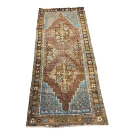 Vintage Oushak Area Rug - 3′5″ × 7′9″