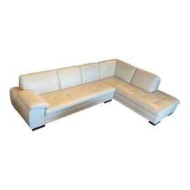 Scandinavian Designs Ivory Cercis Leather Sectional. Original Price: $2,999