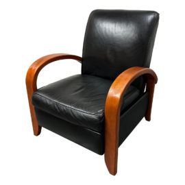 Restoration Hardware Leather + Cherry Recliner