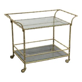 Lily Pulitzer for Potter Barn Brass Bamboo Bar Cart. Original Price: $2,500