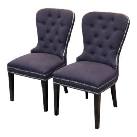 Charlotte Tufted Dining Chairs, a Set of Two. Original Price: $650