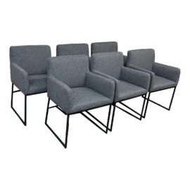 West Elm Range Upholstered Dining Chairs, a Set of Six