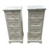 Pottery Barn Marble-Top Sundry Tower Four Drawer Nightstands, a Pair. Original Price: $1,000