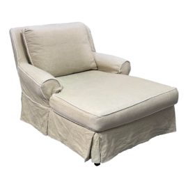 Crate & Barrel Slipcover Chaise Lounge Chair