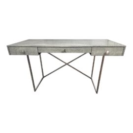 CB2 Avalon Gray Faux Shagreen Desk