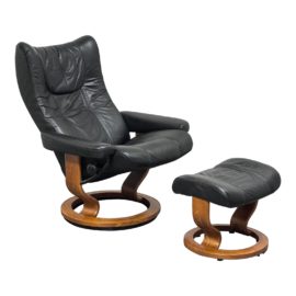 Ekornes Stressless Armchair + Ottoman Set. Original Price: $1,300