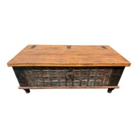 Vintage Wood + Bronze Trunk Coffee Table