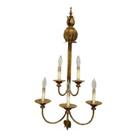 Louis XV Style Brass Double Tiered Brass Wall Sconce