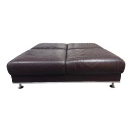 Matteo Grassi Chocolate Brown + Chrome Ottoman