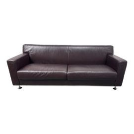 Matteograssi Chocolate Brown Leather Compact Sofa. Original Price: $5,000