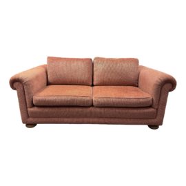 Vintage Kroll Furniture Rolled Arm Chenille Sofa