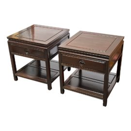 Vintage Chinese Rosewood Side Tables, a Pair