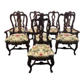 Baker Furniture + Zoffany Fabric Dining Chairs, Set of Eight