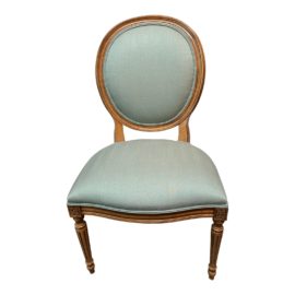 Ethan Allen Cassatt Aqua Upholstered Side Chair. Original Price: $1,190