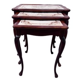 Mid Century E J M - Edvard Johansson Möbelfabrik Signed Nesting Tables, Set of Three