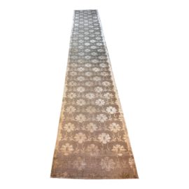 3ft X 19ft 1in Wool/Silk Area Runner Rug