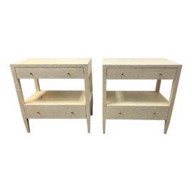 Mecox Hilton Raffia Night Stands, a Pair. Original Price: $5,240