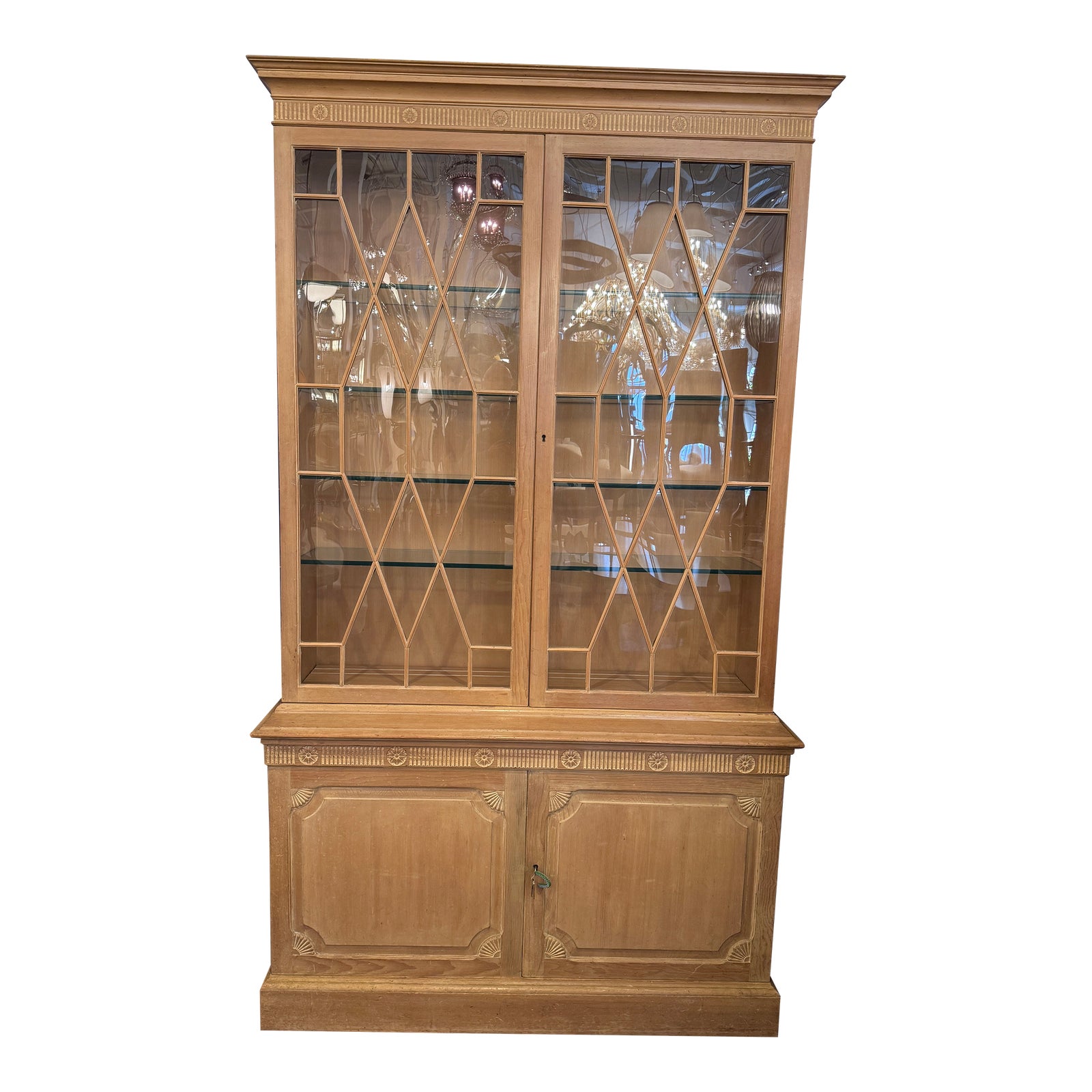 最高峰 Baker Furniture ベーカー チェスト Baker Furniture Maple Wood Breakfront China Display Cabinet