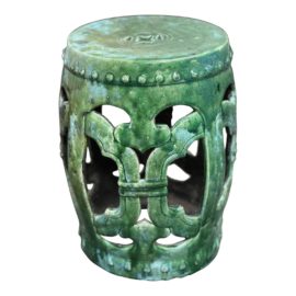 Asian Inspired Green Ceramic Garden Stool