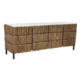 Noir Skopas Wood Sideboard + Marble Top. Original Price: $4,512