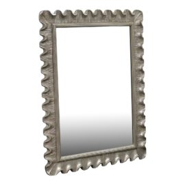 Scalloped Edge Silver Gilt Wall Mirror. Original Price: $2,850