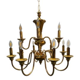 Vintage F.Fabbiani Brass 12-Light Chandelier