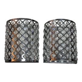 Possini Euro Design Glitz Modern Wall Sconces, a Pair