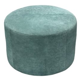 Custom Design Teal Embossed Suede Ottoman + Casters
