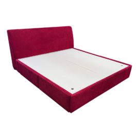 Eastern King Custom Design Cherry Red Chenille Storage Bed Frame