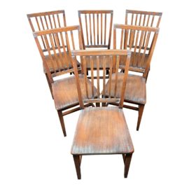 Crate & Barrel Villa Nero Noche Dining Chairs, Set of Six