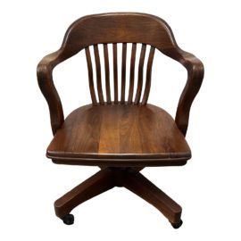 Mid 20th Century Bankers/ Library Wood Arm Chair