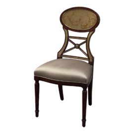 Bernadette Livingstone Hollywood Regency Silvered Glomis Side Chair. Original Price: $930