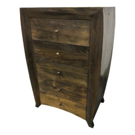 Custom Design Indonesian Solid Wood Five Drawer Highboy Dresser. Original Price: $3,600